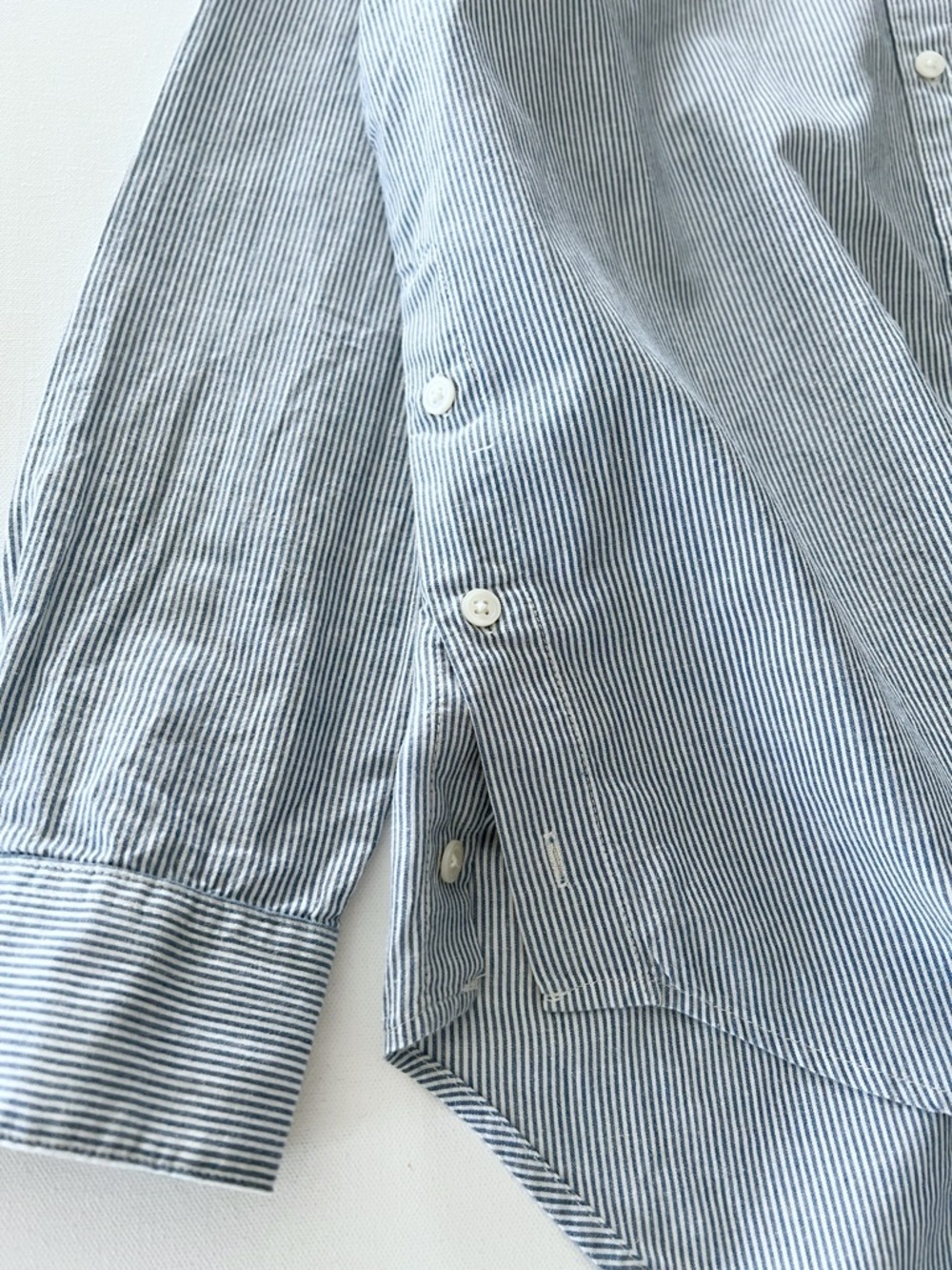 Madewell Side-button Ex-boyfriend Shirt in Blue Stripe Size Small - Picture 4 of 8